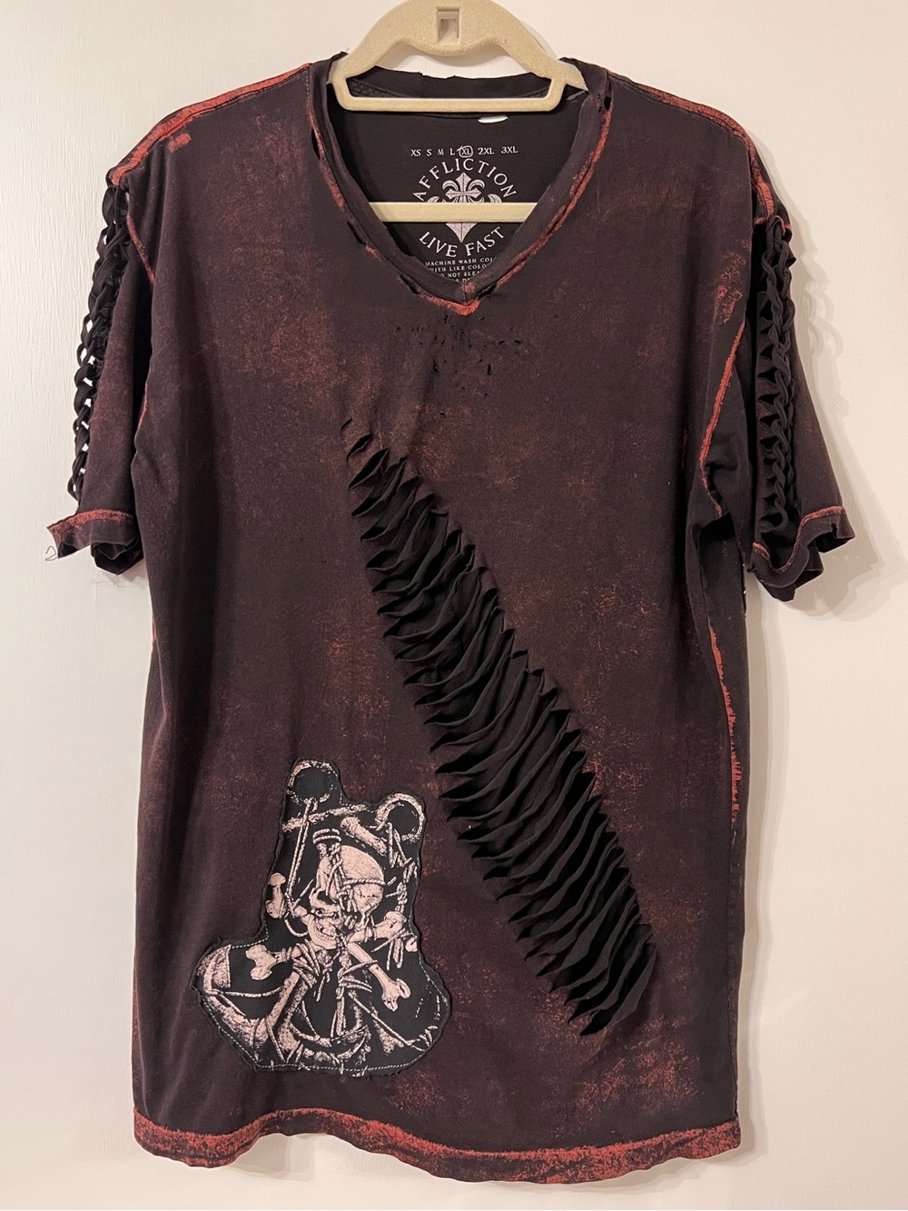 MENS AFFLICTION DISTRESSED WASHED 100% COTTON T SHIRT ✨